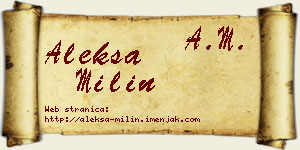 Aleksa Milin vizit kartica